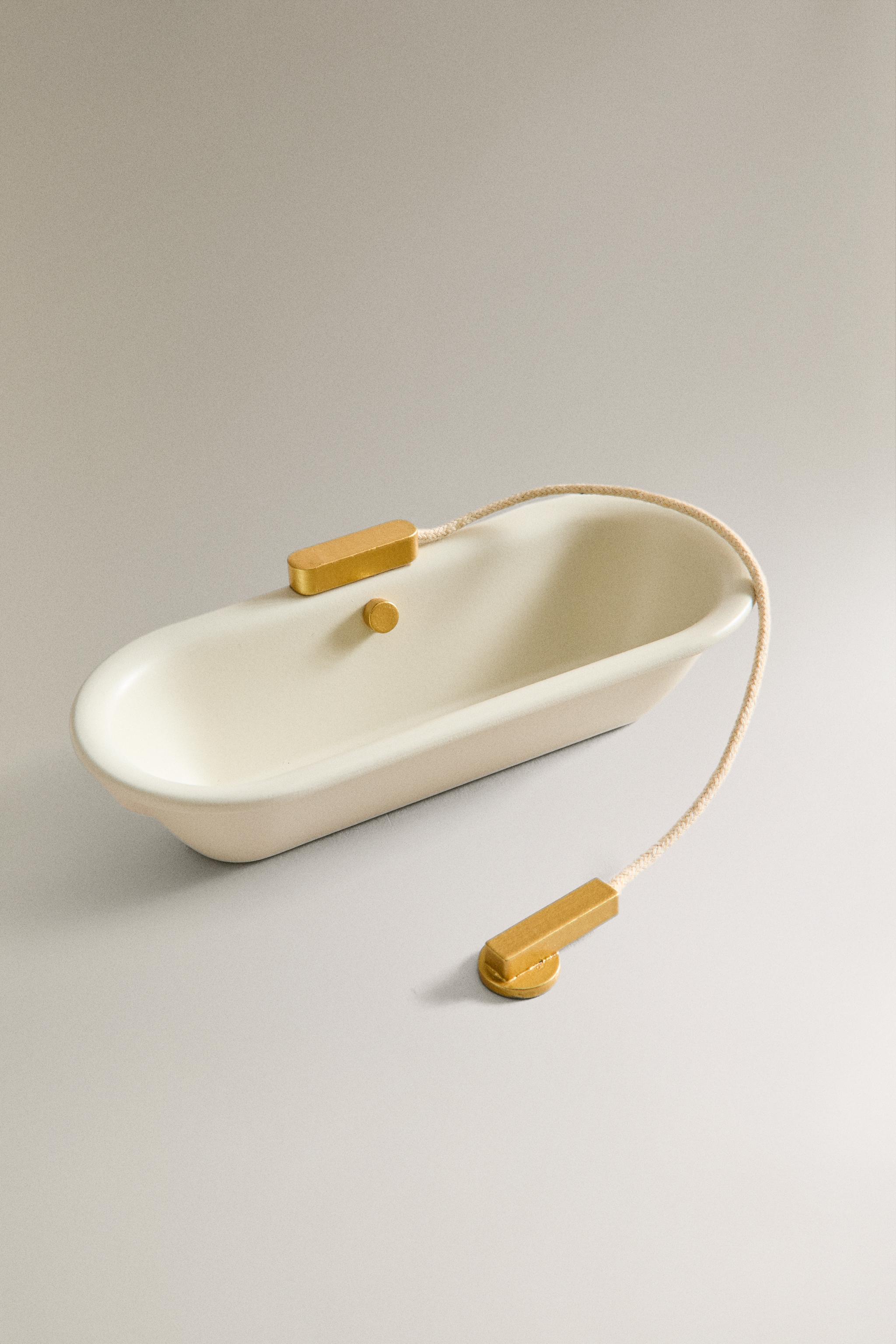 KIDS' DOLL HOUSE BATHROOM TOY SET — Cream