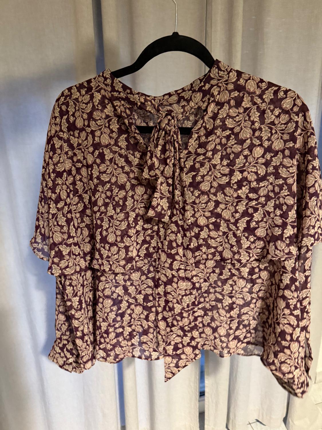 PRINTED BLOUSE WITH BOW