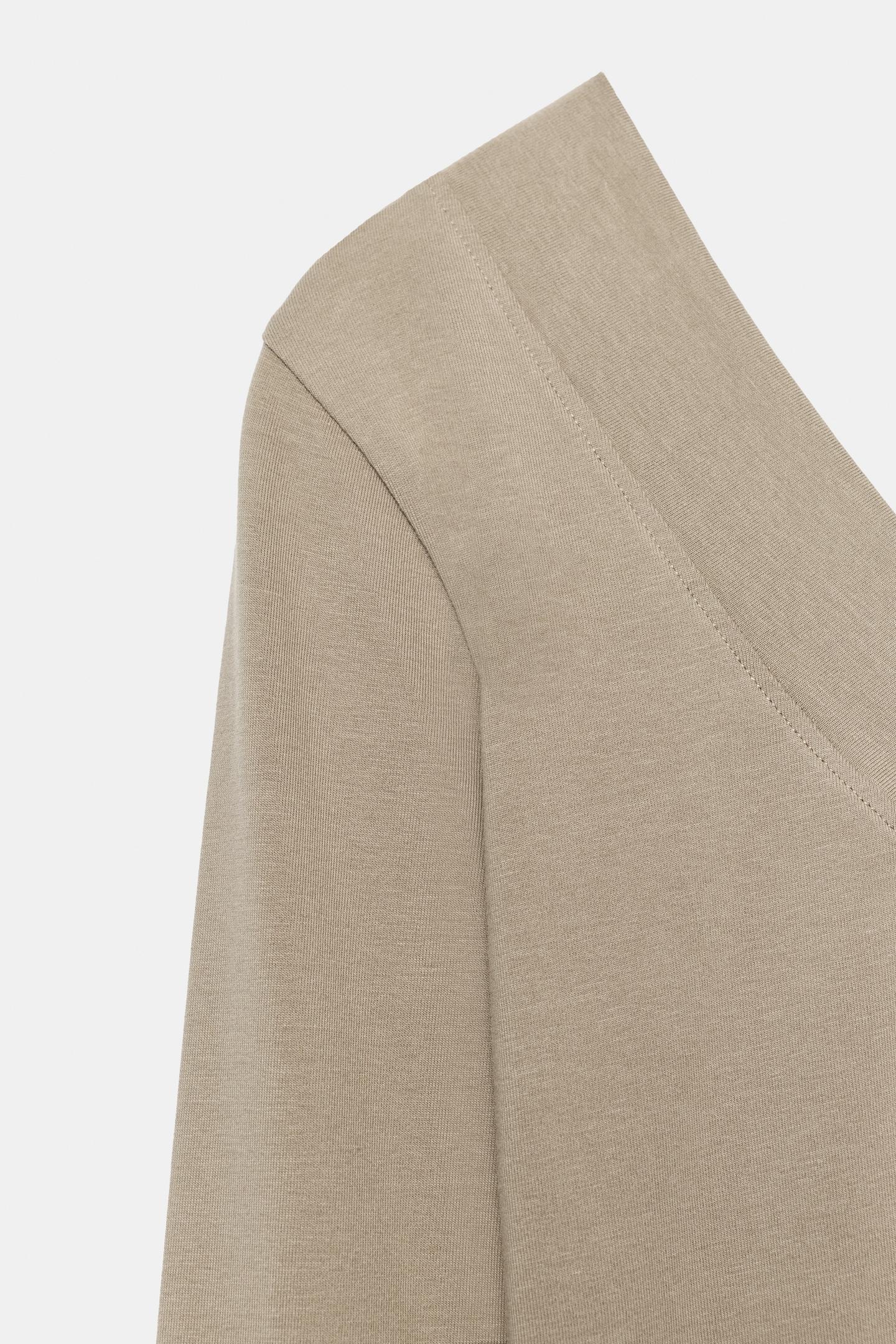 Женская футболка Zara V-NECK, цвет: Коричневый / Серо-коричневый — фото 3