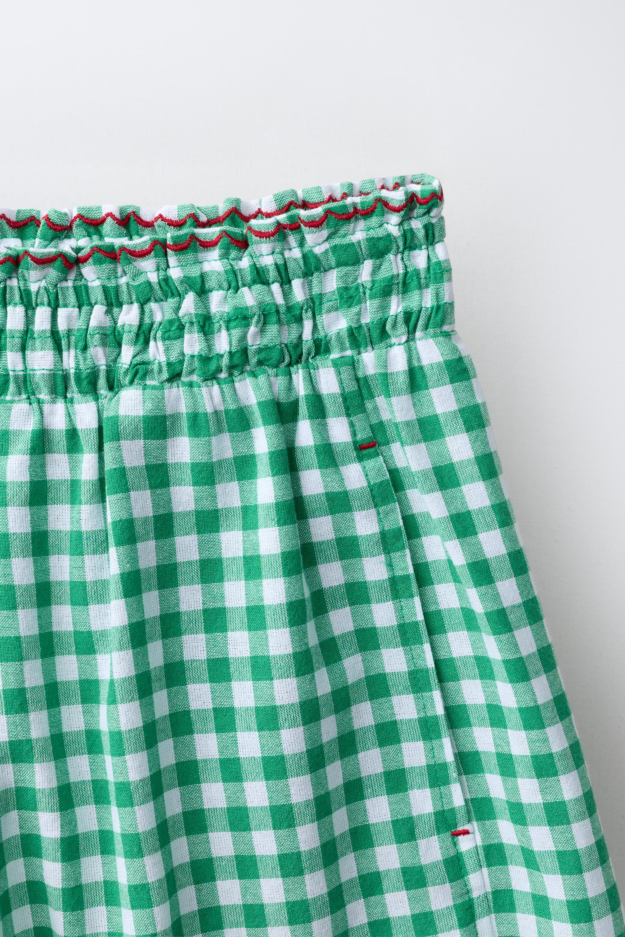 Детские брюки Zara GINGHAM WIDE LEG PANTS — фото 4