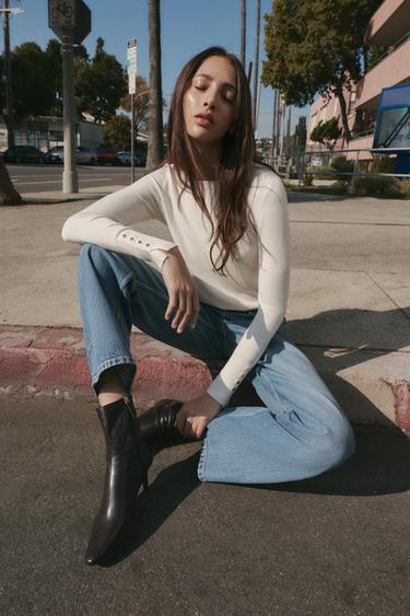 JERSEY BÁSICO PUNTO LISO - Crudo de Zara