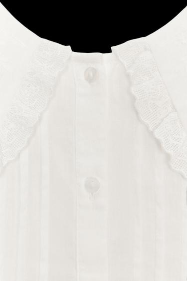 EMBROIDERED PETER PAN COLLAR SHIRT - Oyster-white by Zara