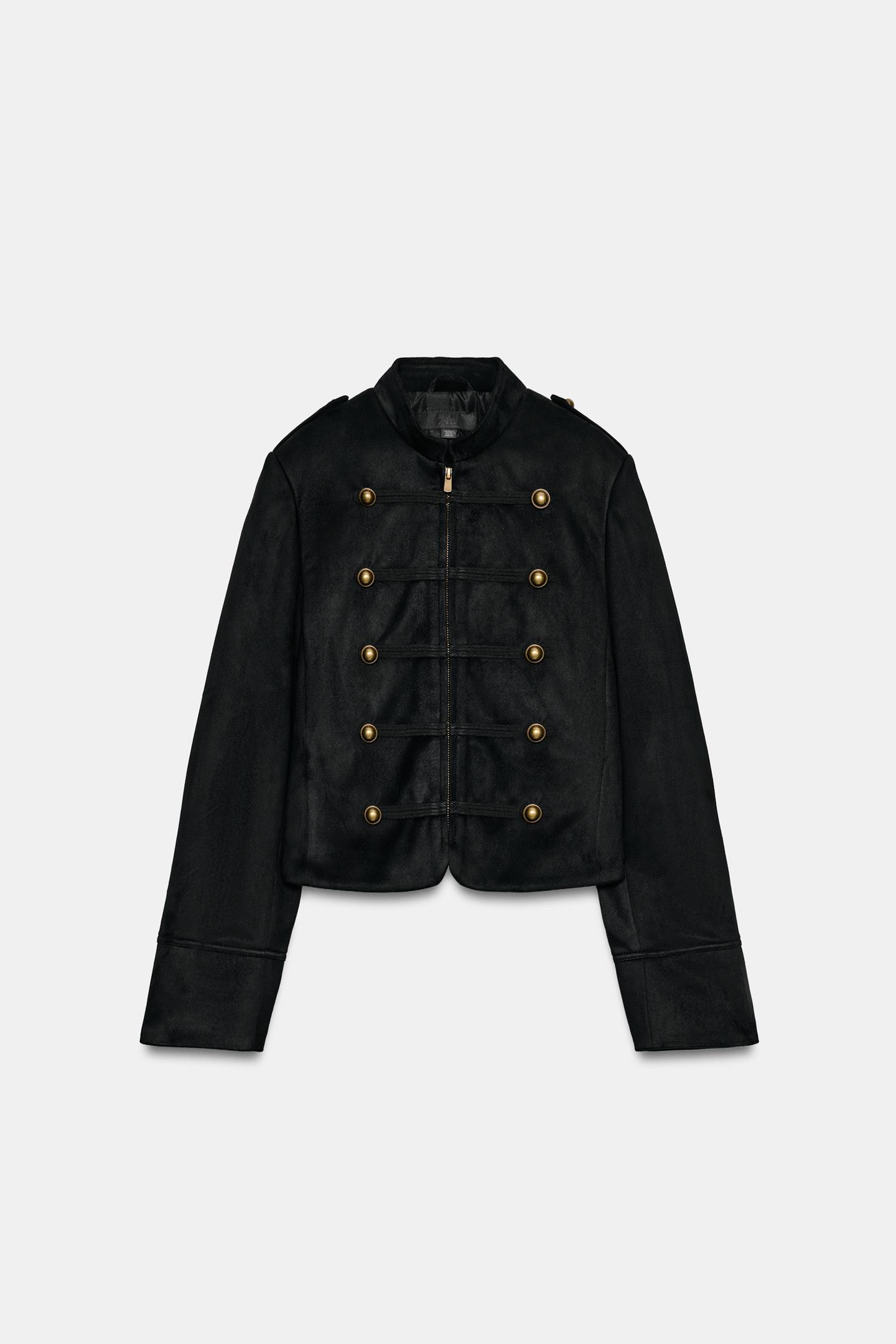 Женская куртка Zara Faux Suede, цвет: Чёрный — фото 4