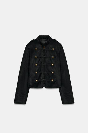 FAUX SUEDE JACKET - Black by Zara - Image 0