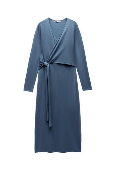 KNIT WRAP DRESS