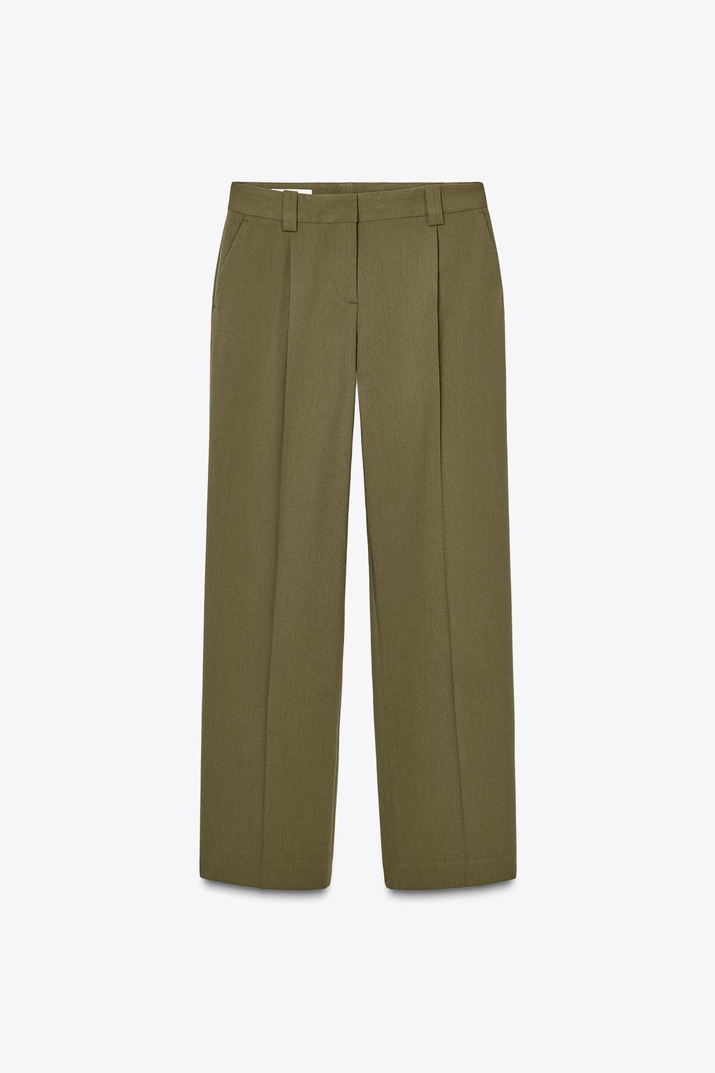 STRAIGHT CUT PLEATED PANTS