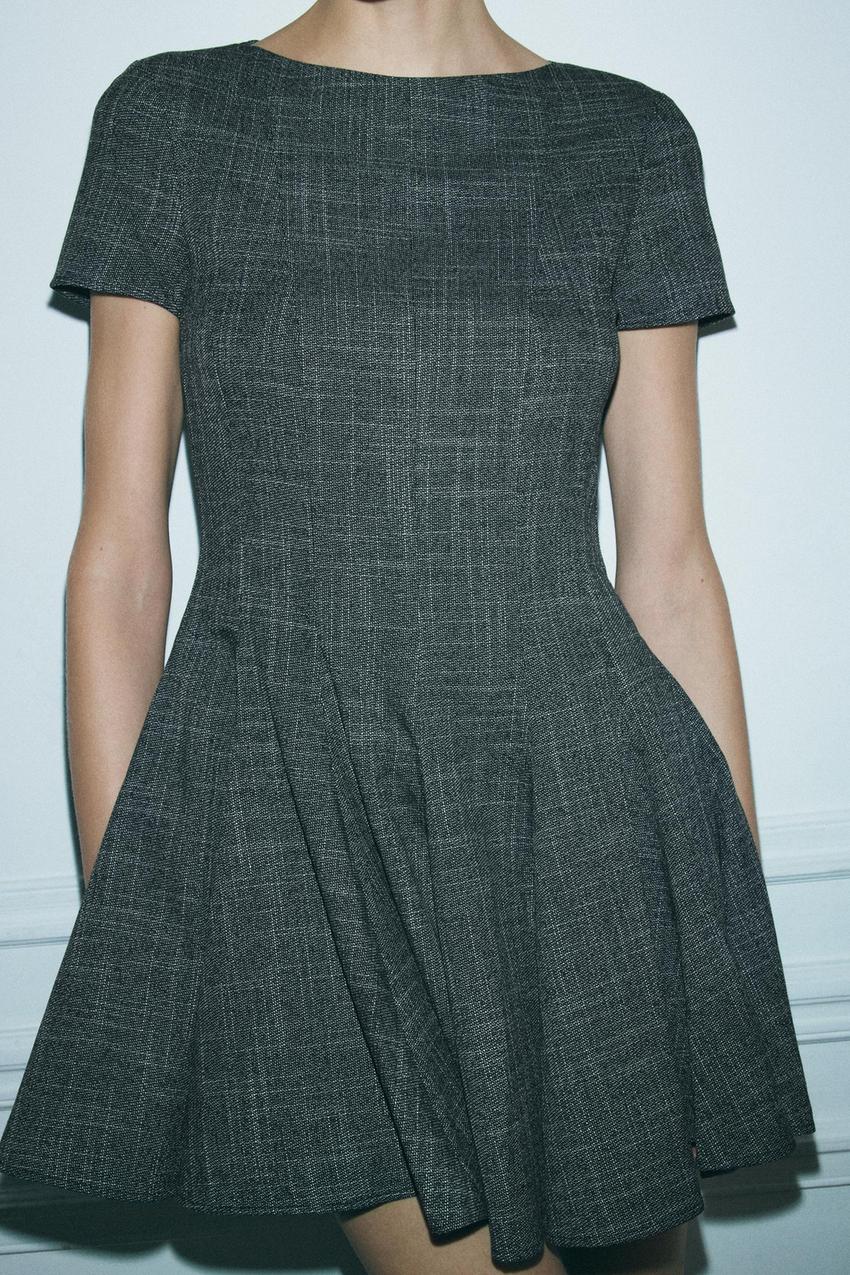 ZWコレクション ショート丈 フレアワンピース - グレーマール | ZARA  