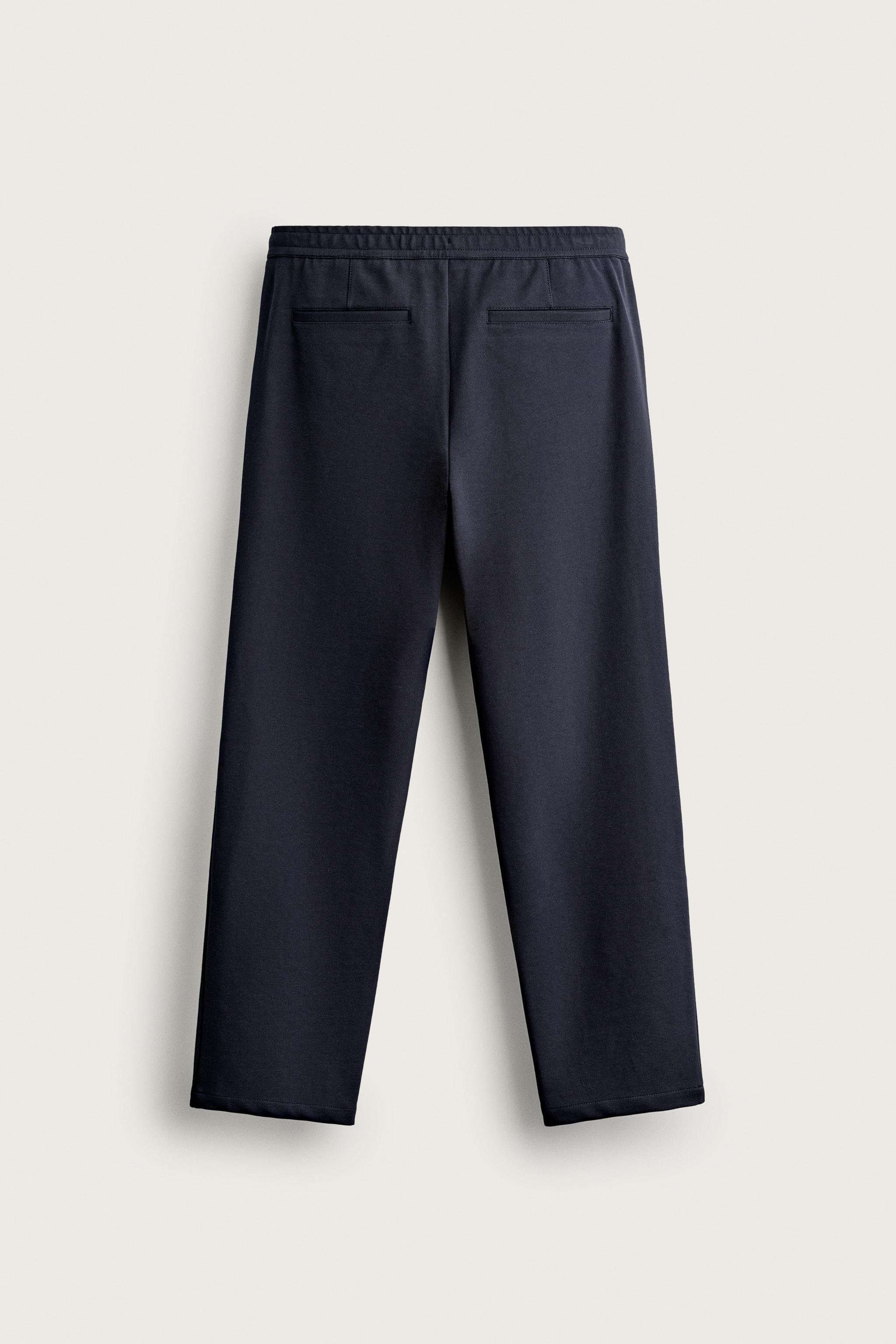 COMFORT REGULAR FIT TROUSERS — Navy blue