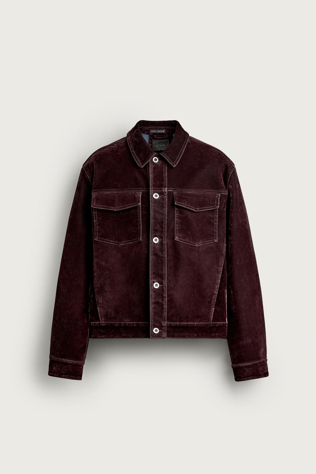 FLOCKED DENIM CROPPED FIT JACKET