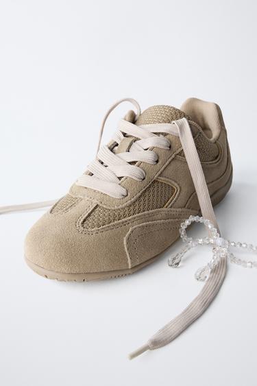 TRAINERS WITH BEADED CLIPS - Brown by Zara - Image 2