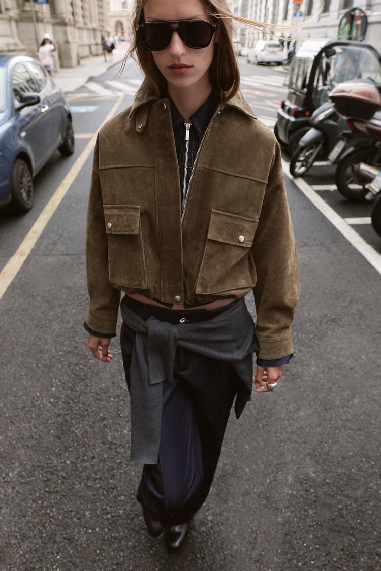100% LEATHER BOMBER JACKET
