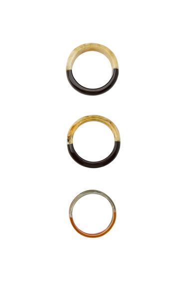 Zara 4-PACK OF ASSORTED RESIN BRACELETS - Ecru