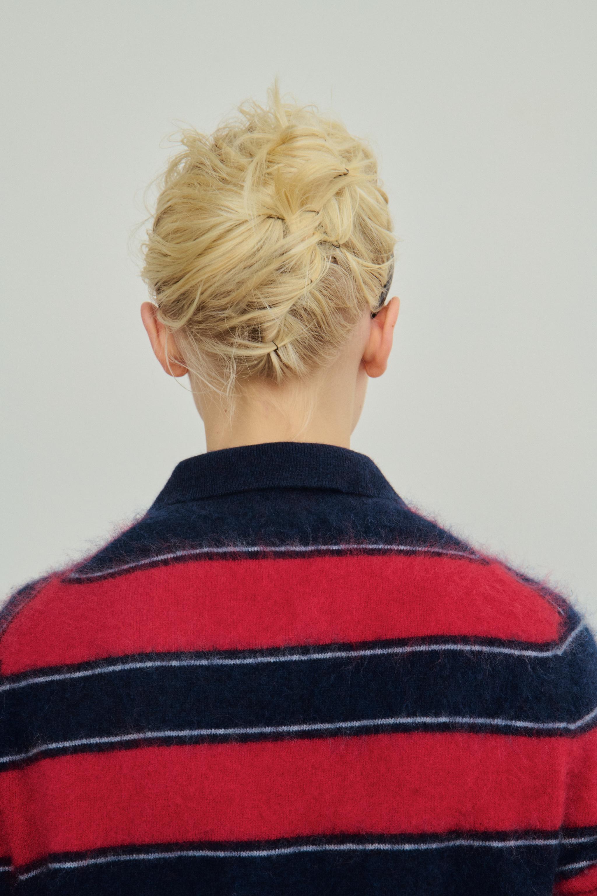 Zara 100% WOOL STRIPED POLO COLLAR JUMPER — фото 2