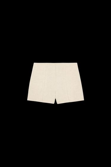 Zara HIGH-WAISTED SEAM SHORTS - Light beige - Image 0