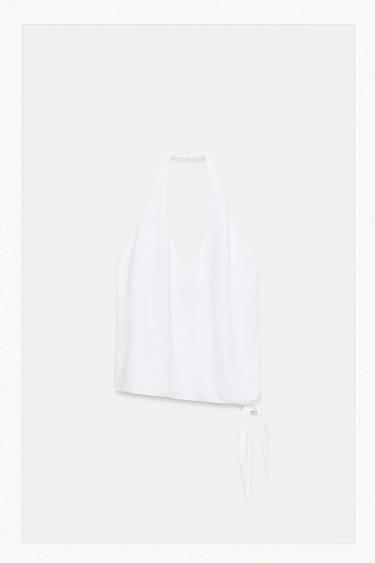 HALTER TOP WITH TIE DETAIL - White by Zara