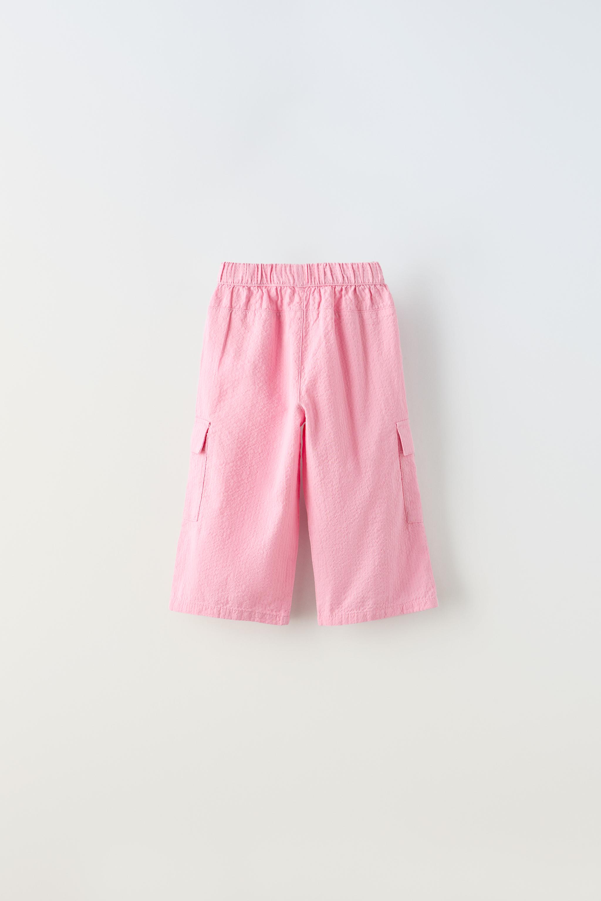 STRIPED POPLIN PANTS - Pink