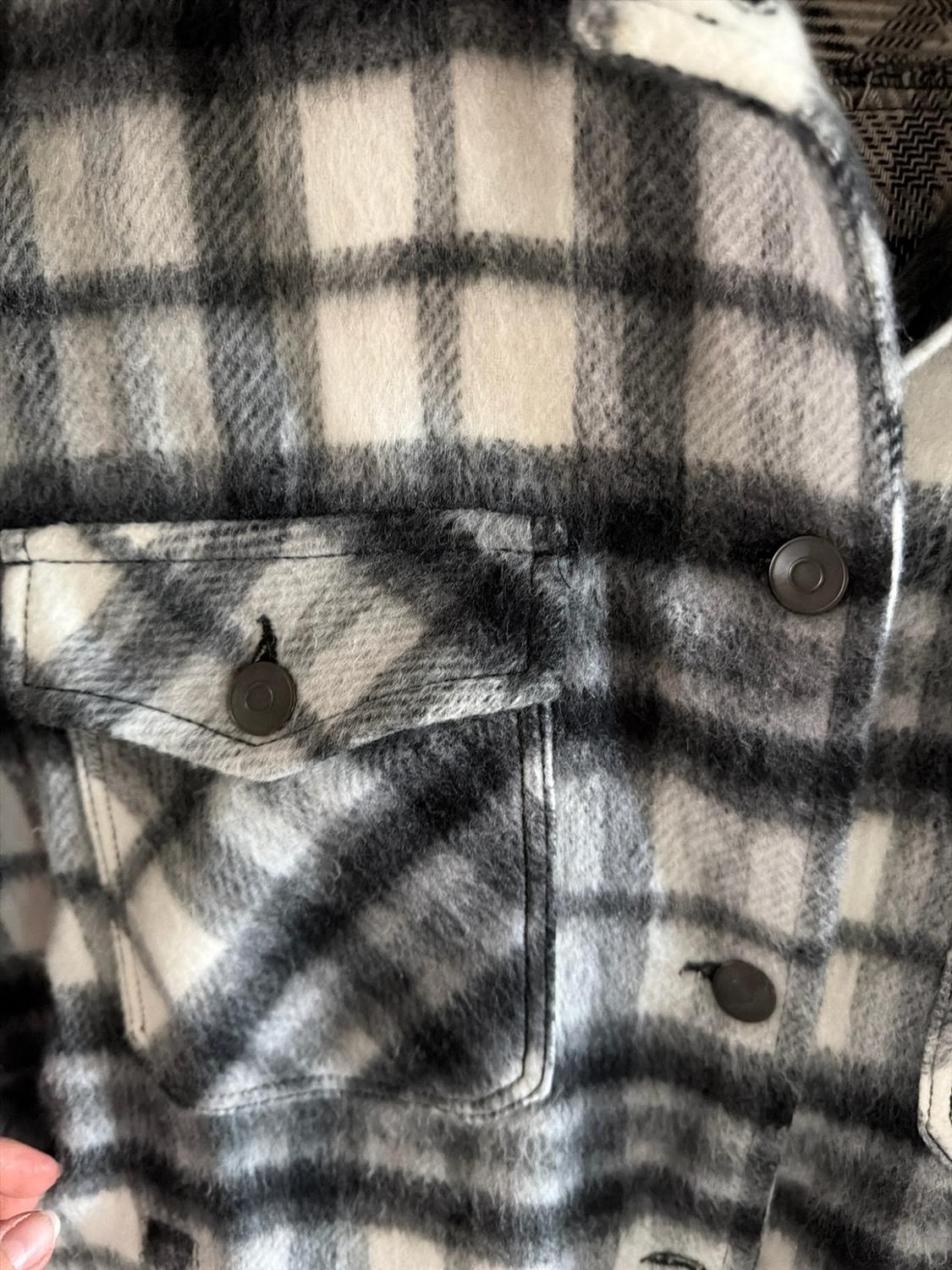 WOOL BLEND CHECK OVERSHIRT - Image 4