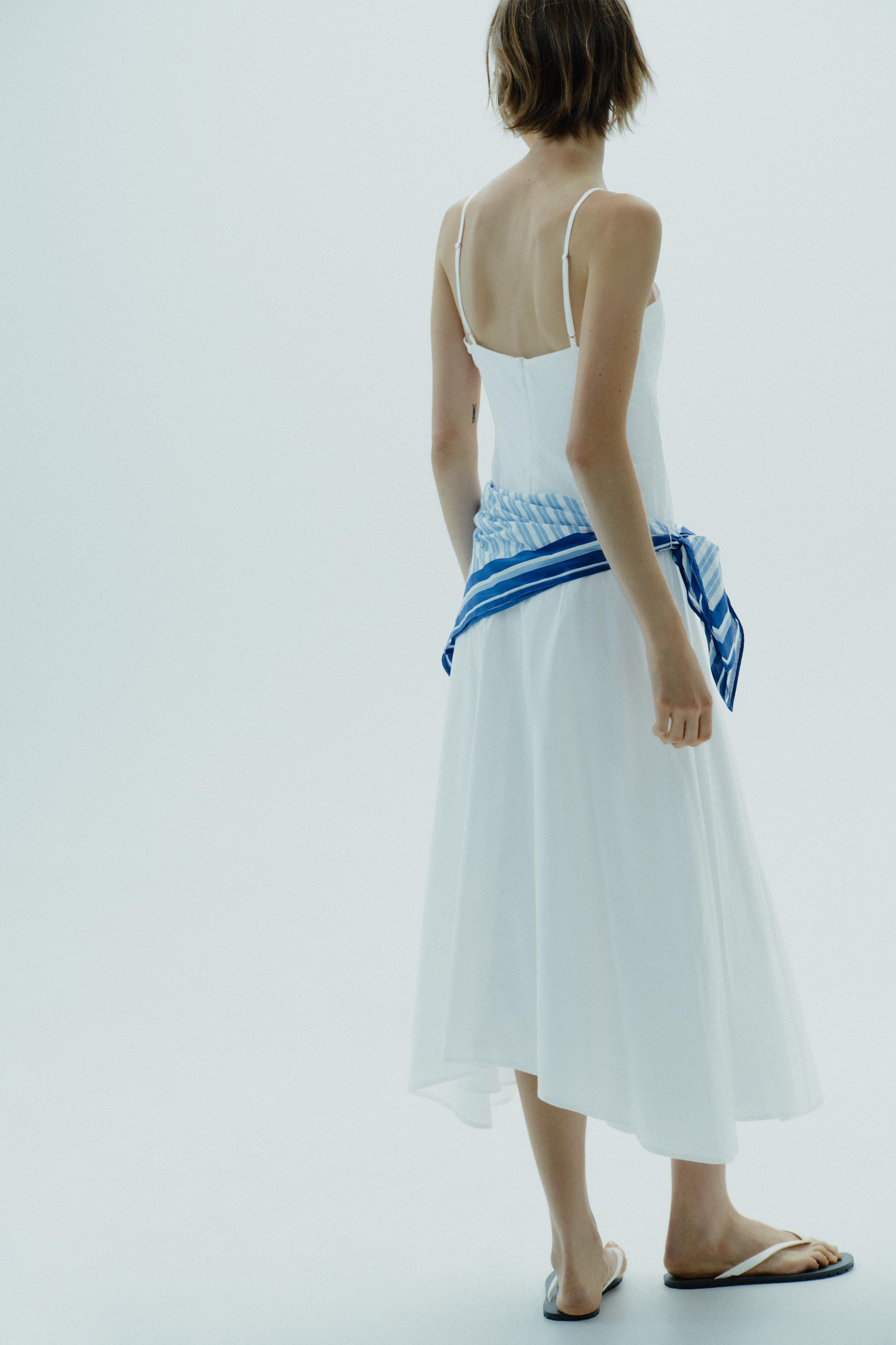 ROBE MIDI FOULARD RAYURES