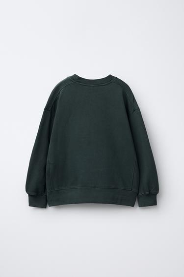SWEAT TEINT EN PIÈCE ÉTIQUETTE - Vert émeraude de Zara - Image 1