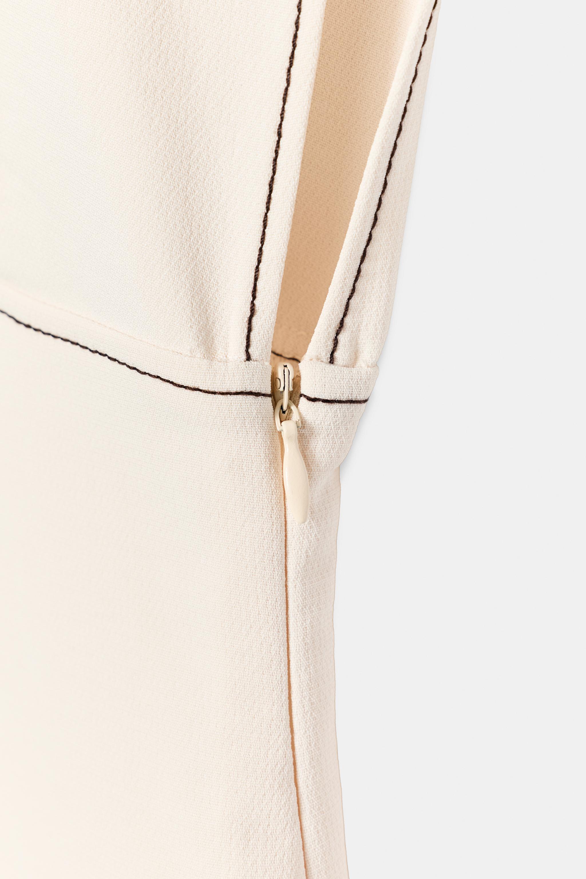 MIDI DRESS WITH CONTRAST TOPSTITCHING