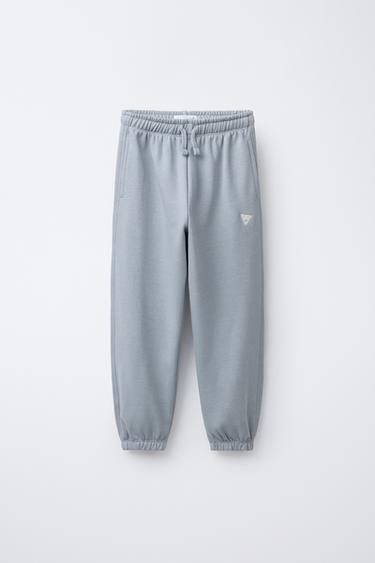 PLUSH SWEATSHIRT AND JOGGER TROUSERS SET WITH SLOGAN - Light grey by Zara - Image 3