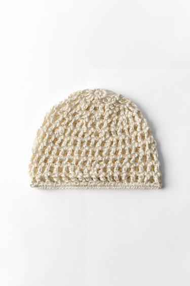 WOVEN SKULLCAP - Oyster-white by Zara