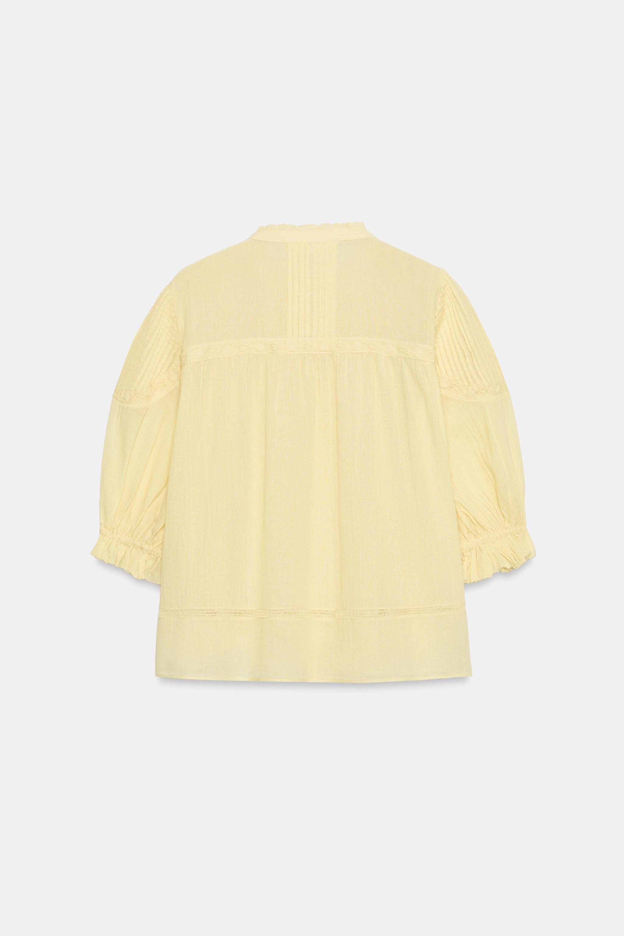 ZW COLLECTION ロマンティックシャツ - ライトイエロー | ZARA Japan
