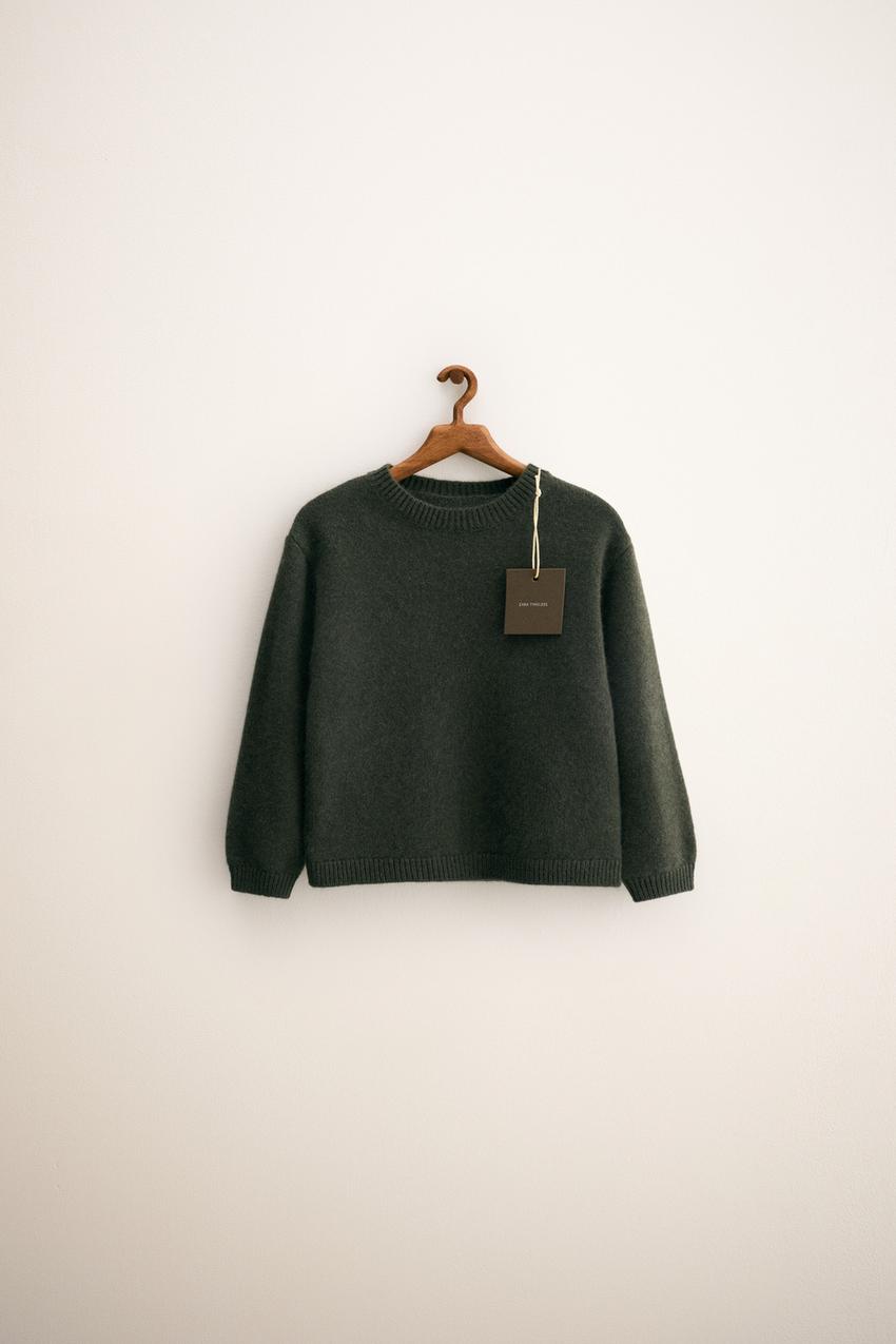 ZARA TIMELESS - 100%カシミヤニットセーター - ダークグリーン | ZARA 