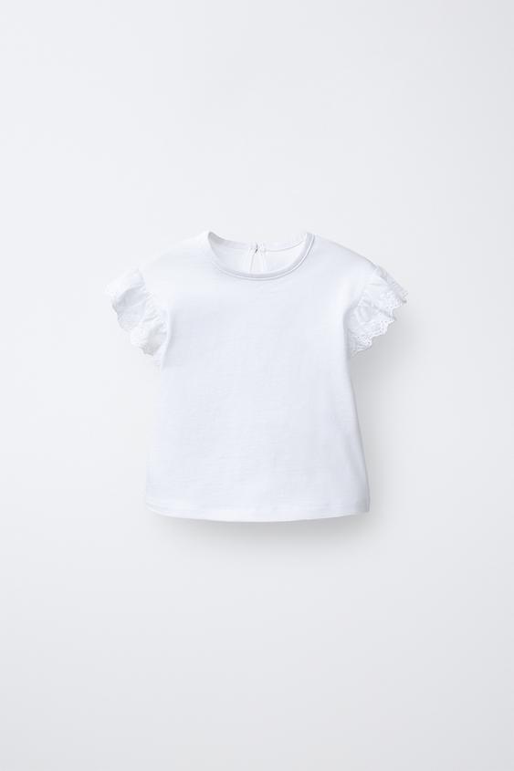 CAMISETA BORDADO SUÍÇO - Branco da Zara - Imagem 0