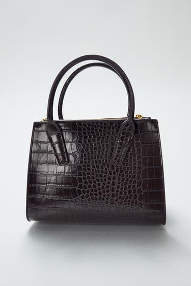 EMBOSSED MINI CITY BAG - Brown by Zara