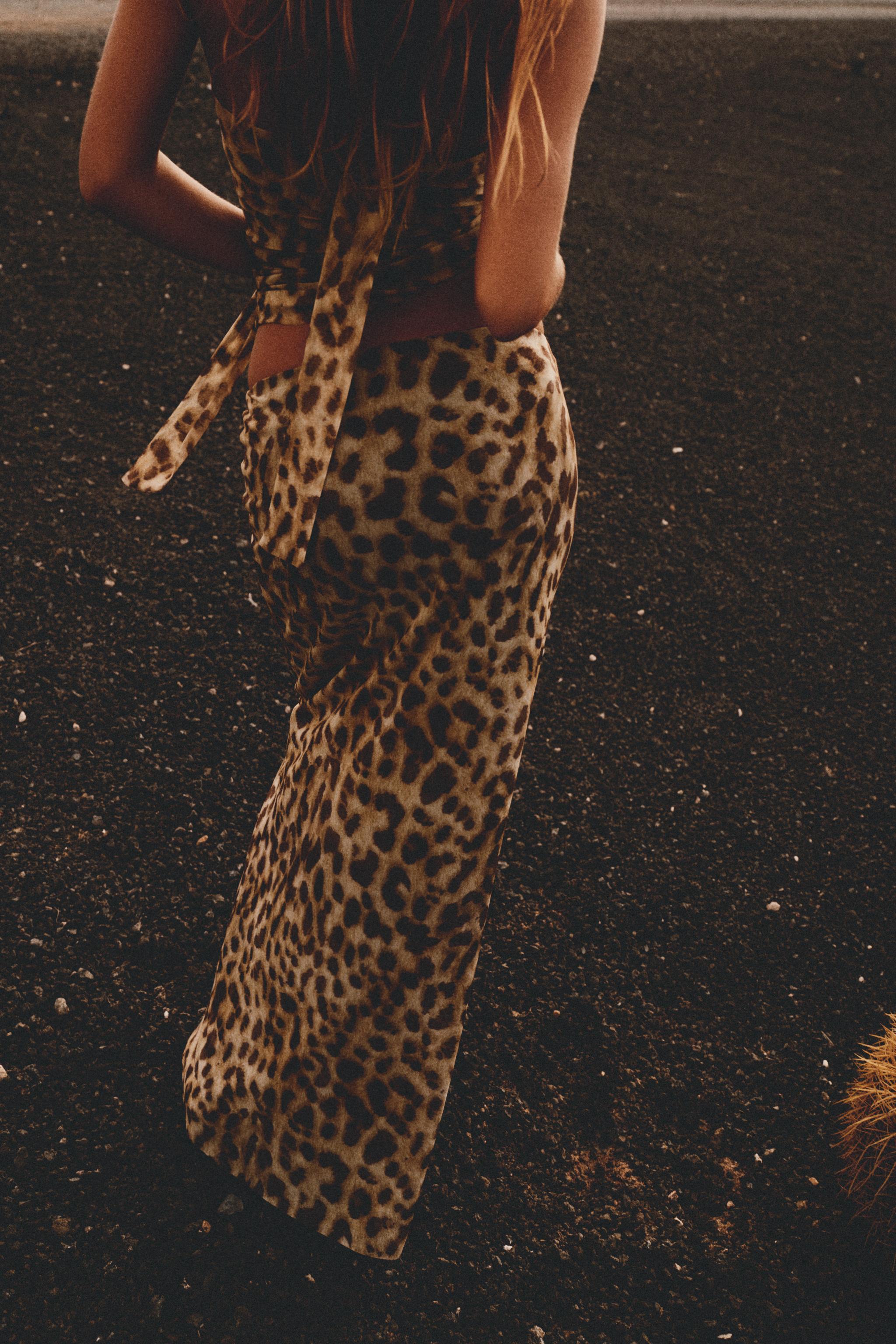 Leopard print maxi skirt zara shops