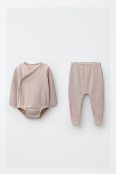 MELANGE BODY AND LEGGINGS SET - Brown marl by Zara