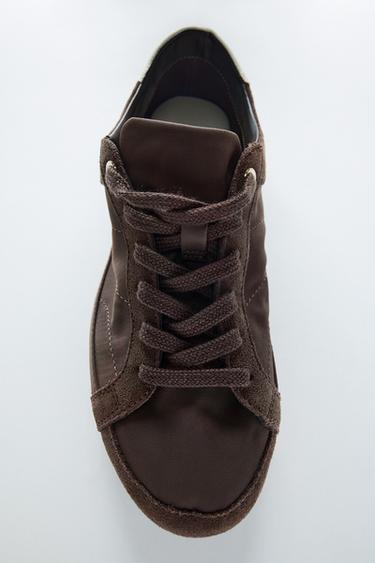 SOFT DERBY TRAINERS - Brown by Zara