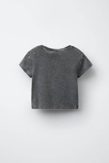 OASIS ® WASHED-EFFECT T-SHIRT - Anthracite grey by Zara