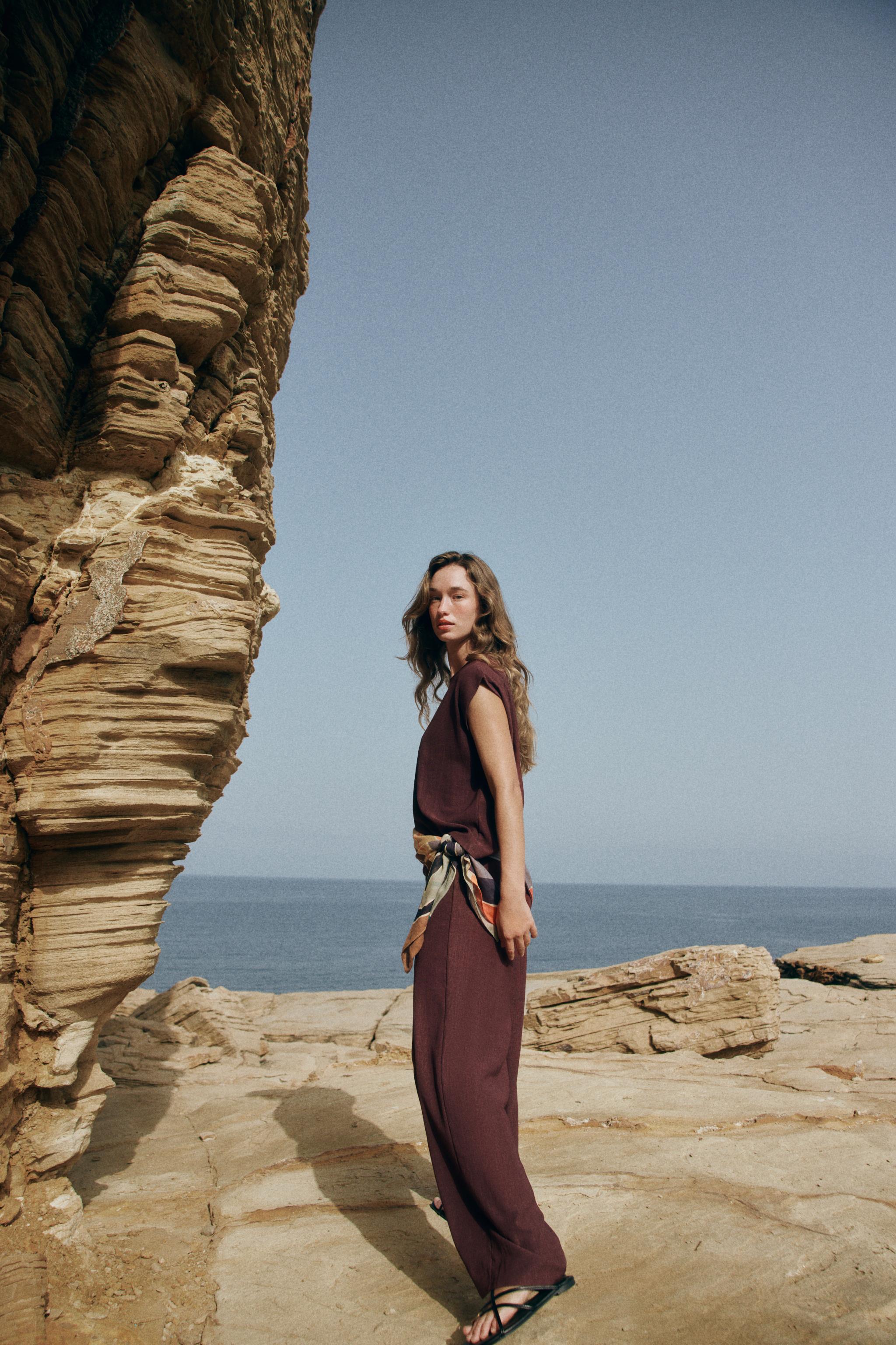 Zara Rustik Düz Paça Pantolon görsel 5