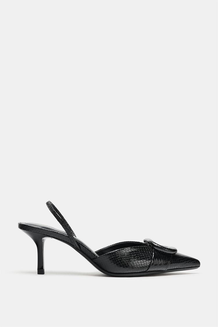 HIGH-HEEL SLINGBACK SHOES WITH DETAIL Black ZARA India