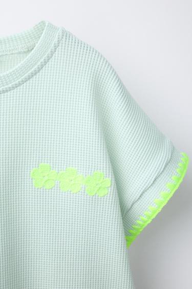 HAUT GAUFRÉ CONTRASTE FLUO - Bleu / Vert de Zara - Image 2