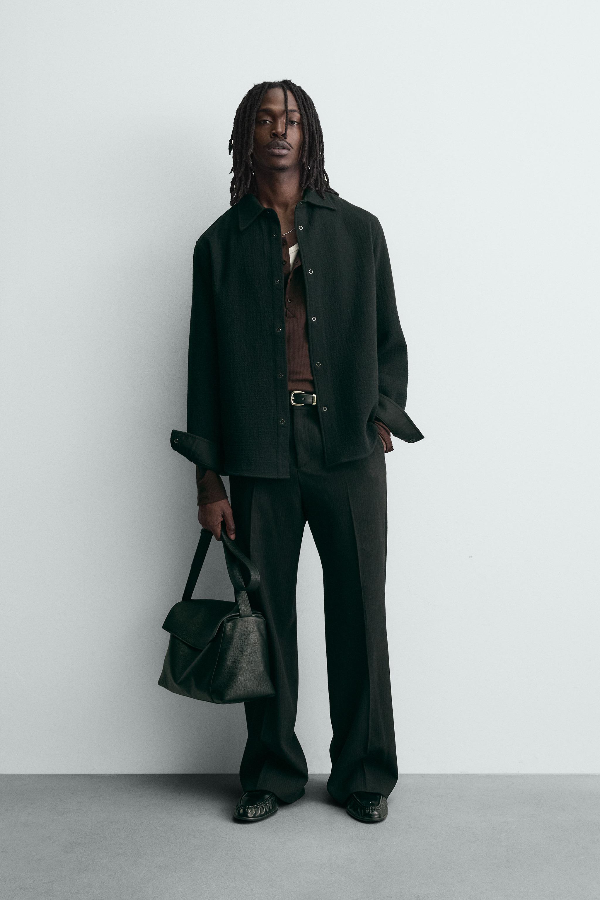 RELAXED FIT TEXTURED OVERSHIRT