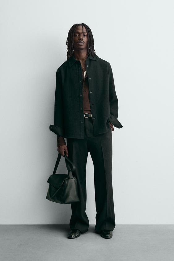 RELAXED FIT TEXTURED OVERSHIRT