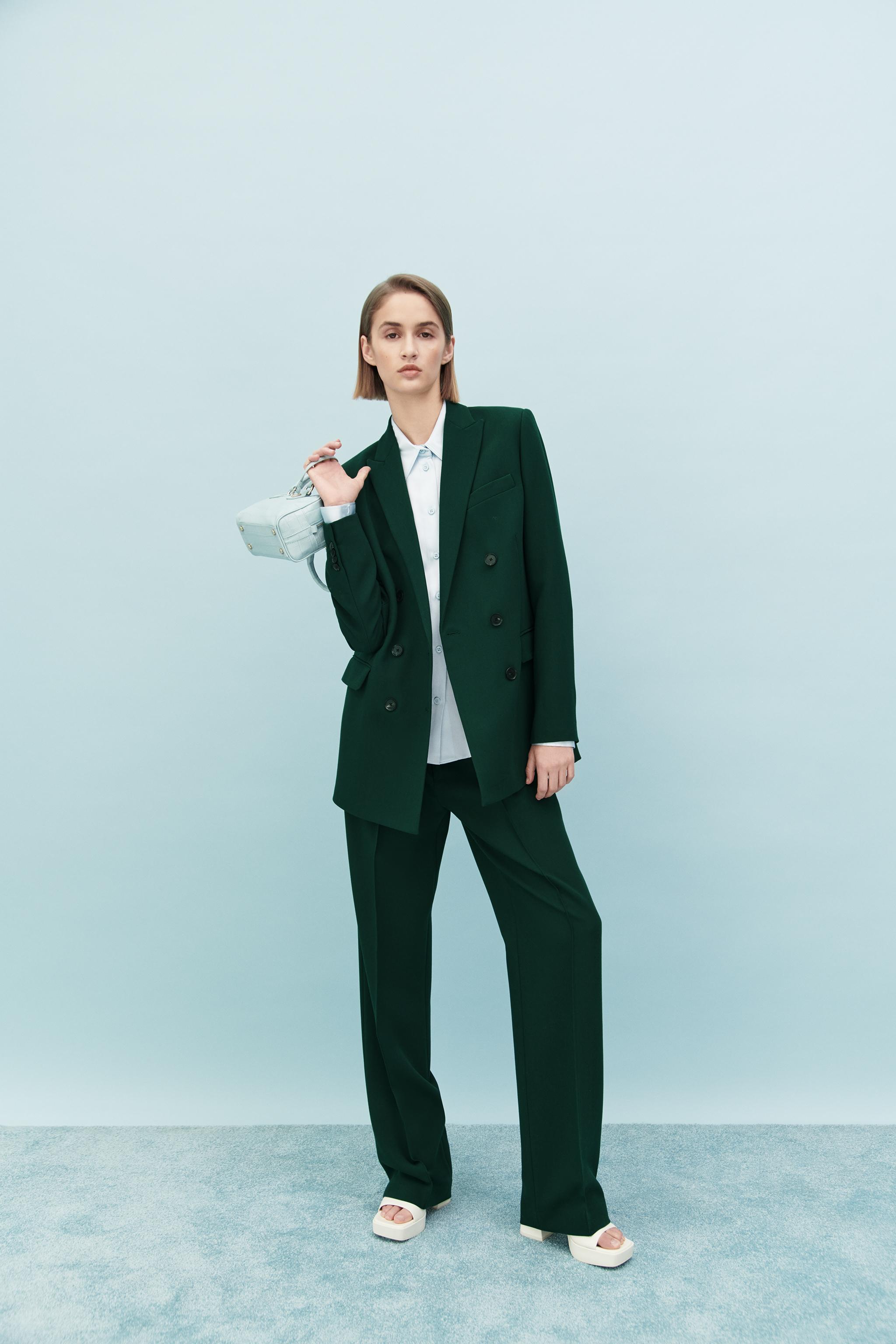 TAILORED DOUBLE-BREASTED BLAZER - Green | ZARA United Kingdom