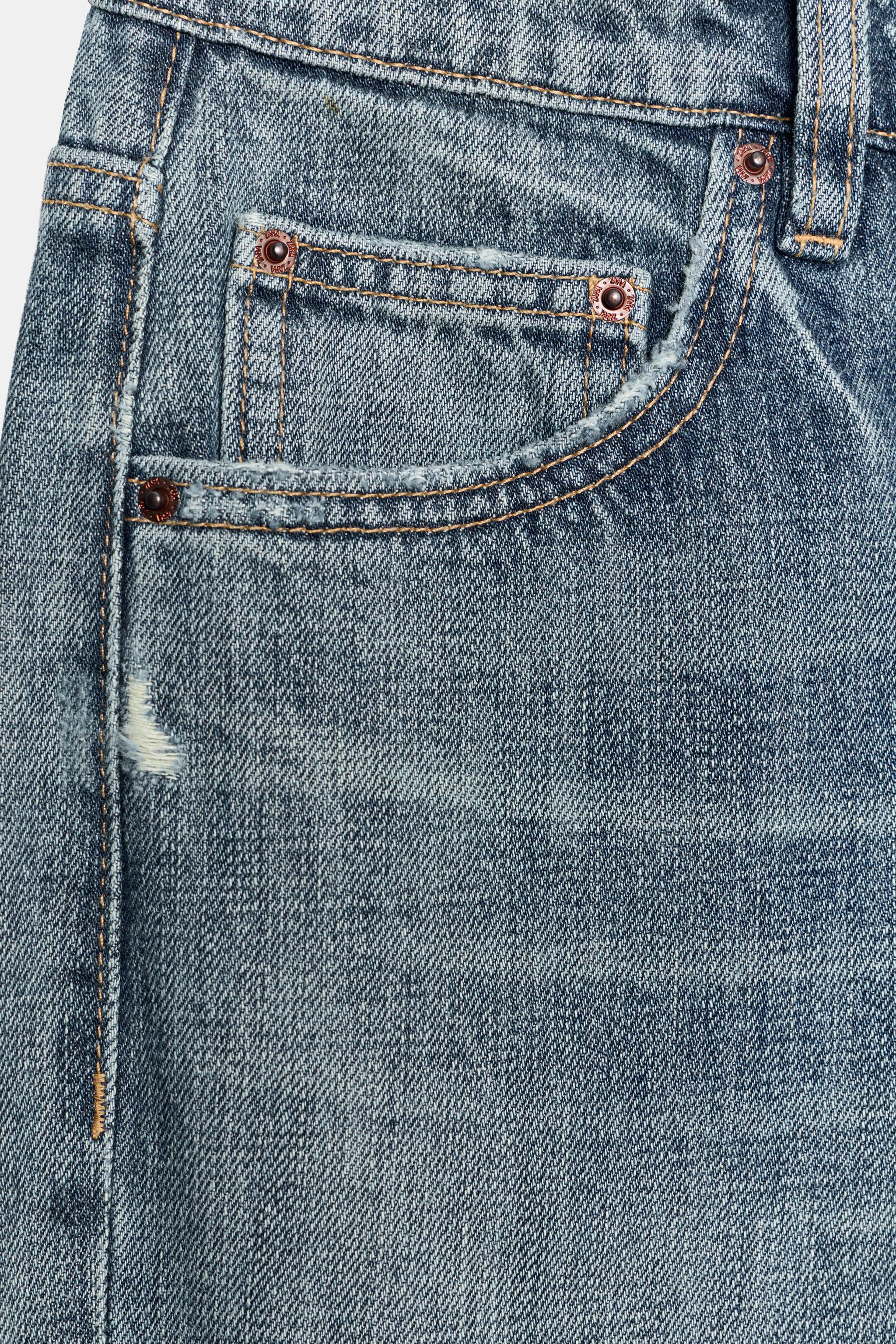 JEANS TRF DROIT TAILLE BASSE DÉCHIRÉS