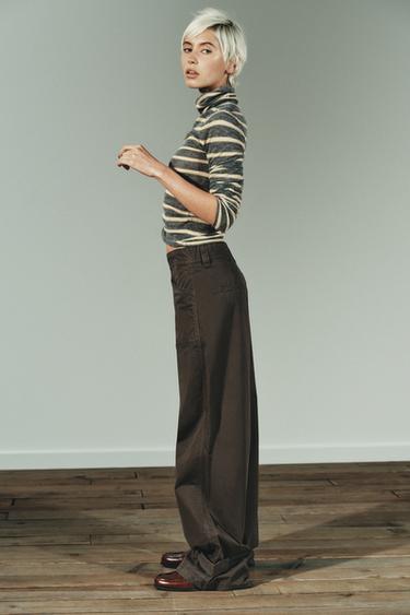 PANTALON CARGO À POCHES - Chocolat de Zara - Image 4