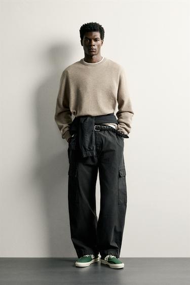 RELAXED FIT WOOL BLEND JUMPER - Beige by Zara