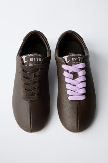 CHAMPION ® X ZARA LEATHER DERBY SHOES - Brown by Zara - Image 4