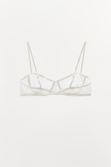 SOUTIEN-GORGE EN MESH ET DENTELLE - Blanc cassé de Zara - Image 5