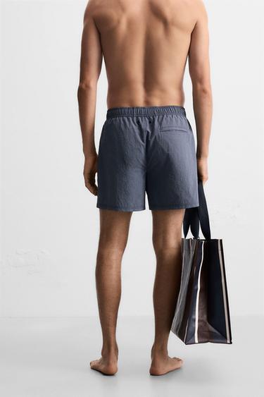 MAILLOT DE BAIN MOYEN RAYURES - Bleu marine de Zara - Image 3