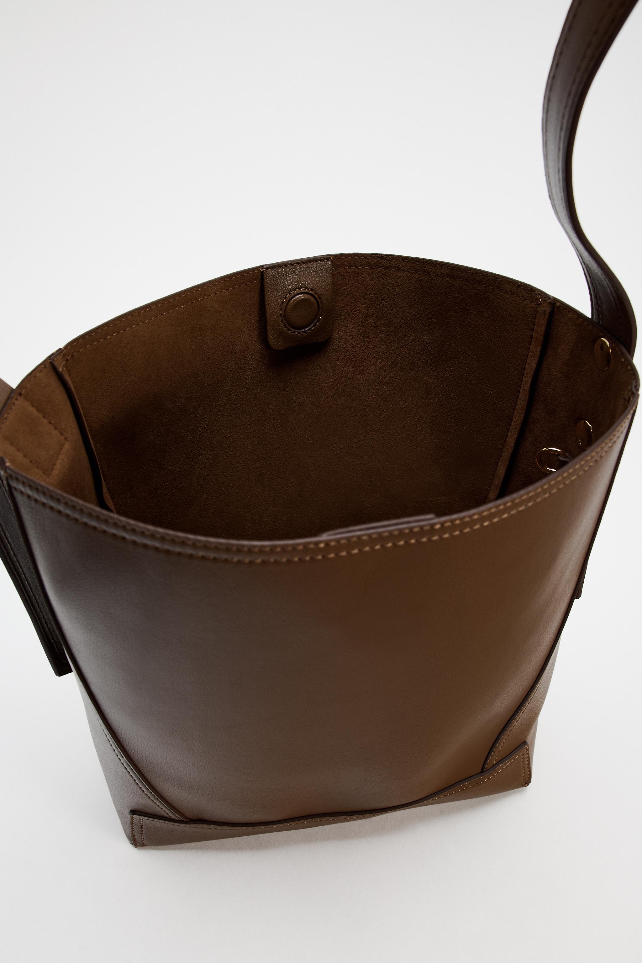 METALLIC DETAIL BUCKET BAG