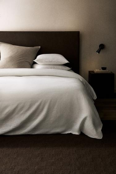 Zara WASHED LINEN DUVET COVER (160 GxM²) - White
