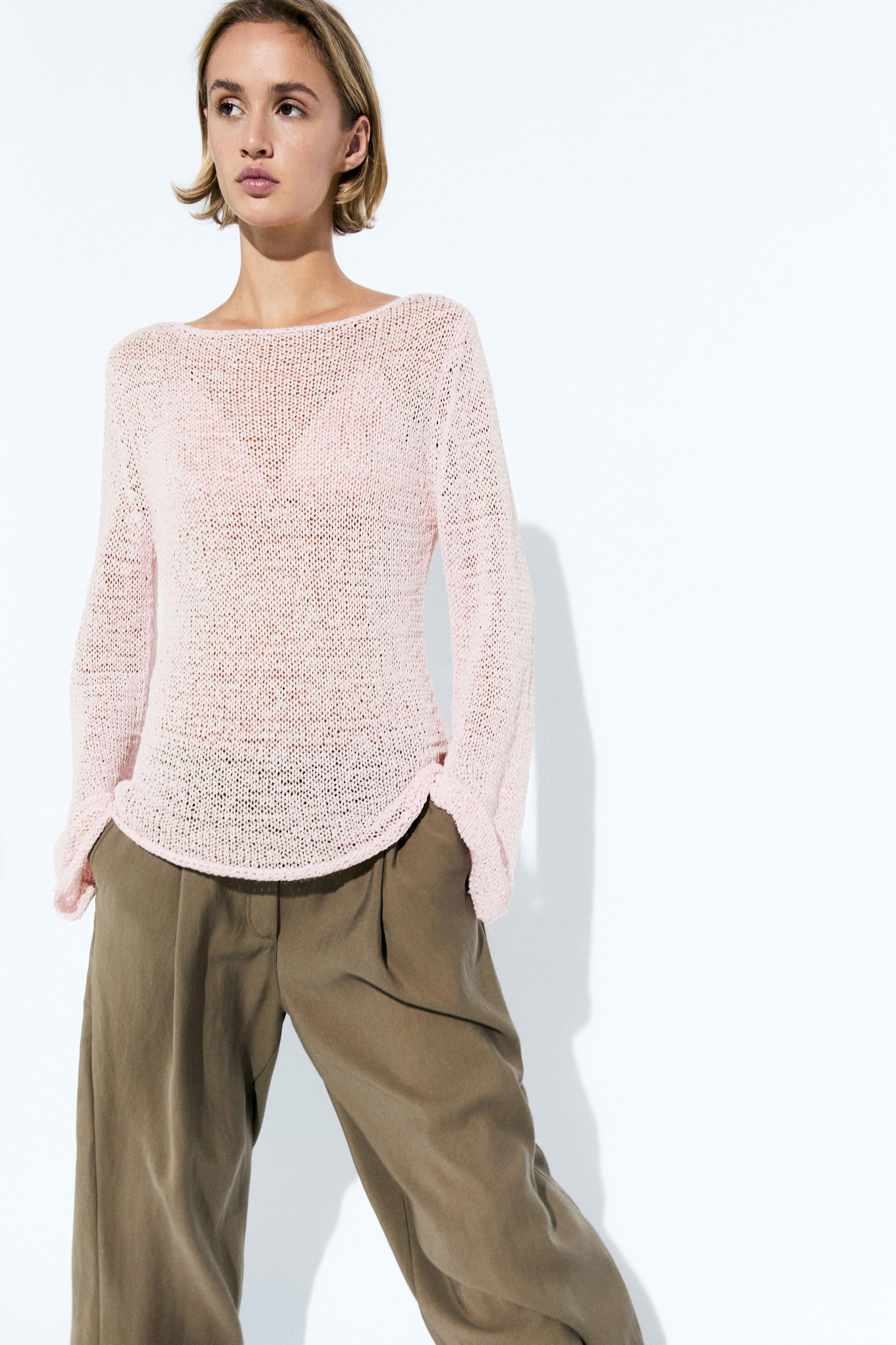 Boat neck knit sweater