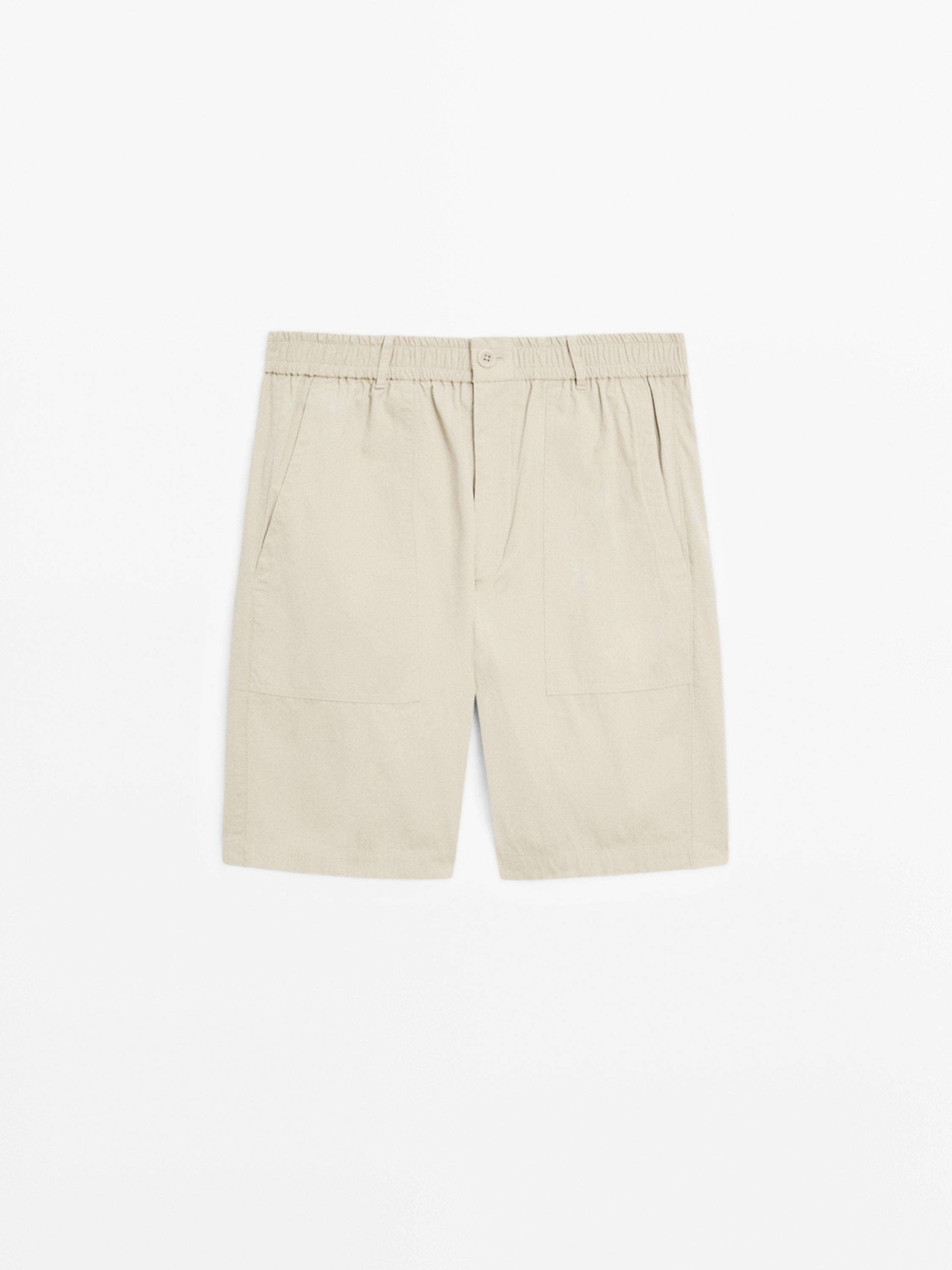 Cotton poplin carpenter Bermuda shorts